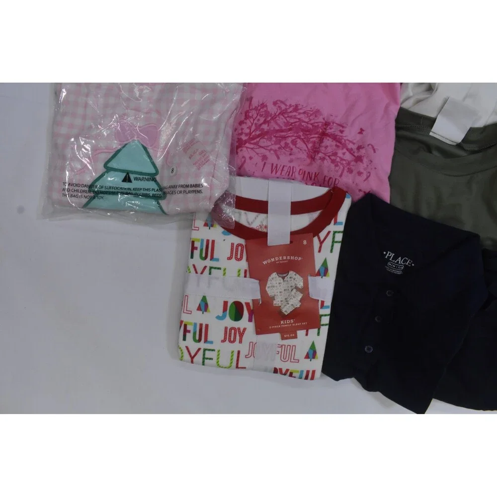 Wholesale Bulk Lot Of 15 Girls Size Medium 8/9 Mixed Season Tops Bottoms